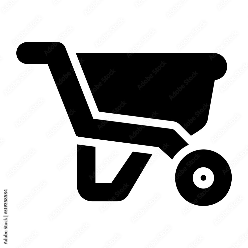 wheelbarrow glyph icon wheelbarrow glyph icon