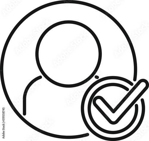 Approved client icon outline vector. Platform system
