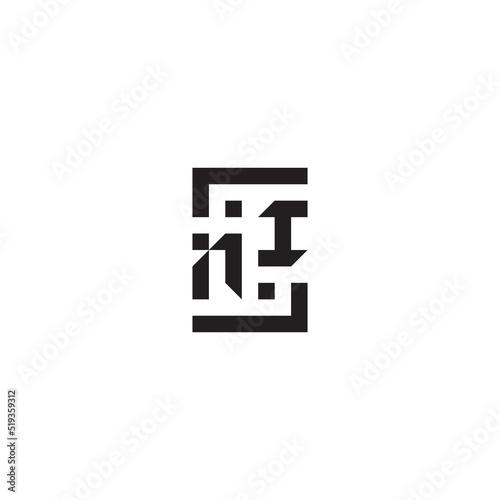NI geometric square concept initial logo with high quality design