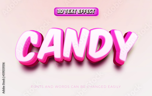 Candy 3d editable text effect style
