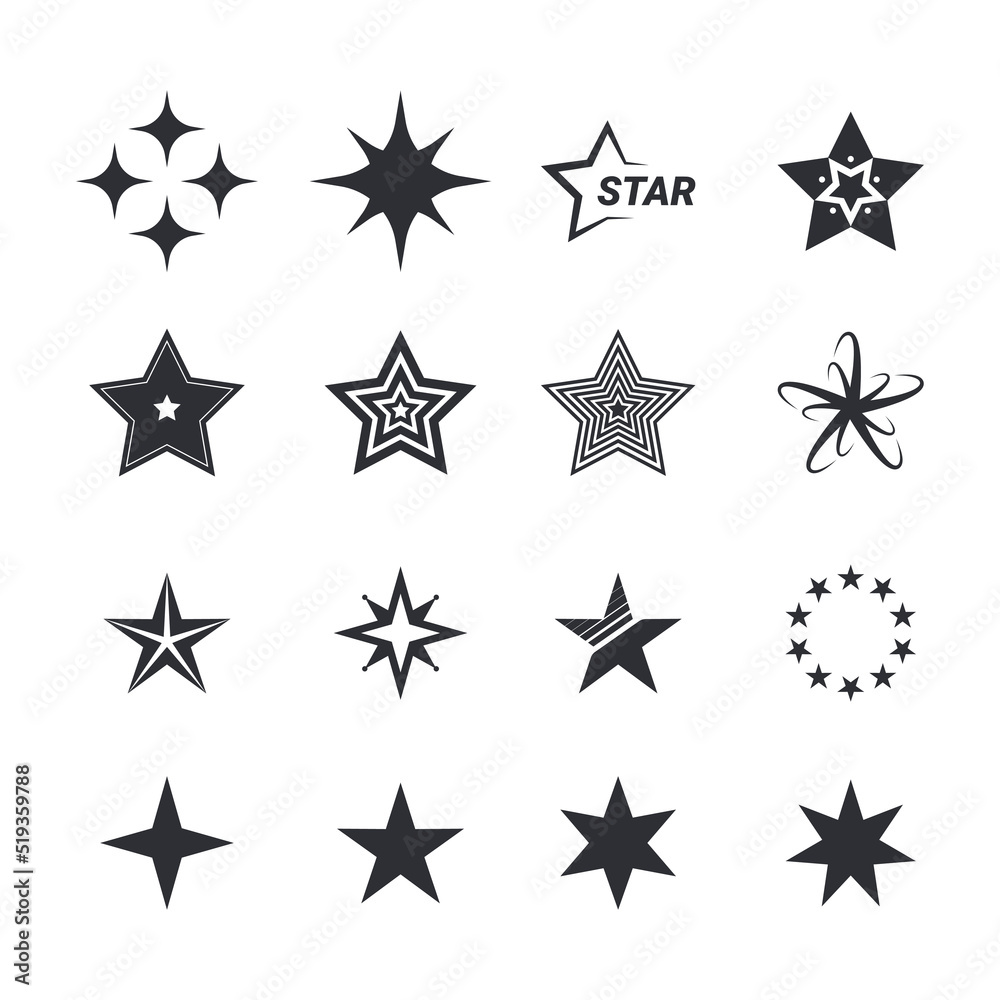 Star Shapes Symbol Icon Vector Illustration Star Shapes Symbol Icon Vector Illustration