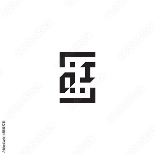 QI geometric square concept initial logo with high quality design