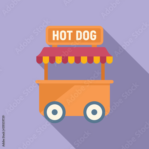 City hot dog icon flat vector. Eat snack