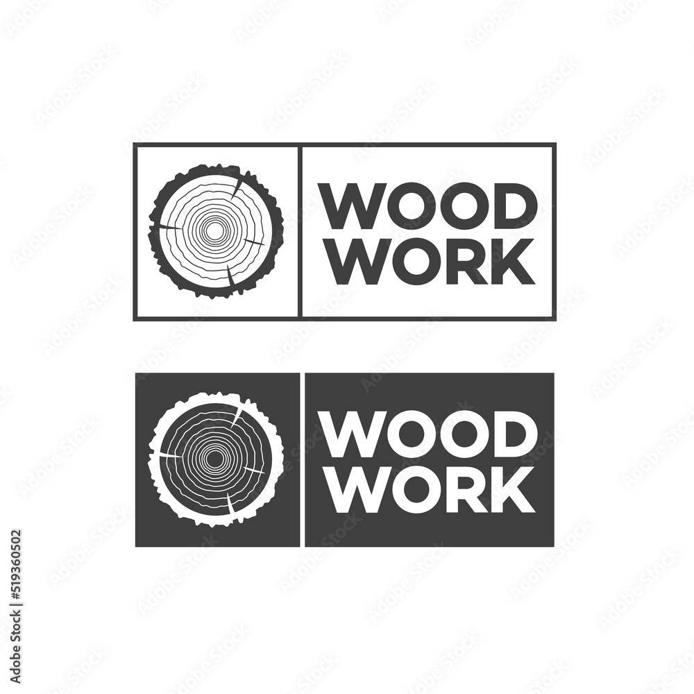 Tree Ring Labels et of black woodwork label. Isolated vector tree rings background and ...