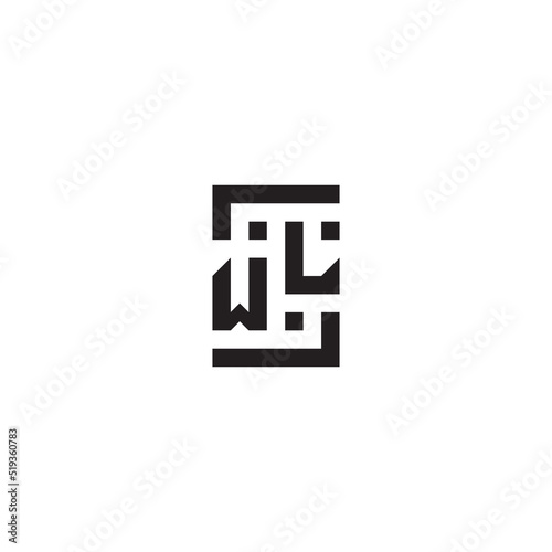 WL geometric square concept initial logo with high quality design photo