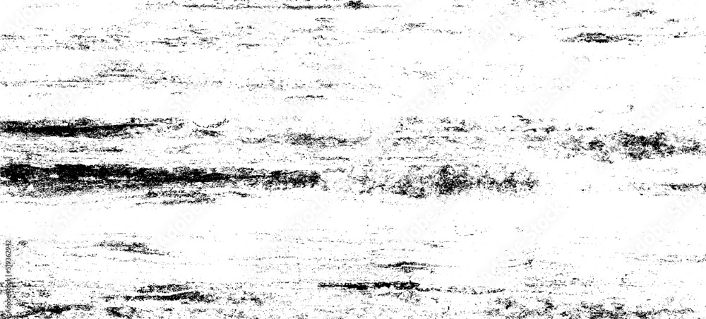 Obraz premium Monochrome texture composed of irregular graphic elements. Distressed uneven grunge background. Abstract vector illustration. Overlay for interesting effect and depth. Isolated on white background.