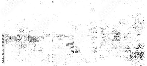 Monochrome texture composed of irregular graphic elements. Distressed uneven grunge background. Abstract vector illustration. Overlay for interesting effect and depth. Isolated on white background.