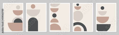 Modern minimalist art print. Composition of simple figures.