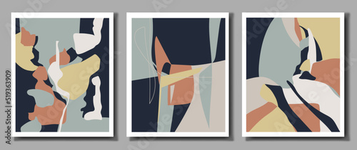 Vector illustration. Boho style. A set of abstract posters.