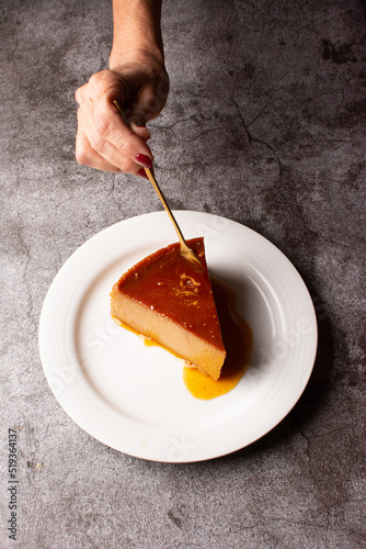 Flan . Quesillo. creme brulee. Milk and egg dessert. Egg tart. Dessert. Candy.