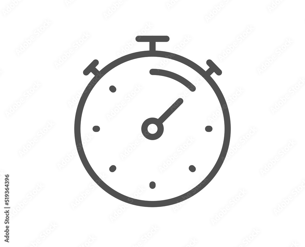 Timer line icon. Stopwatch time sign. Countdown clock symbol. Quality design element. Linear style timer icon. Editable stroke. Vector Timer line icon. Stopwatch time sign. Countdown clock symbol. Quality design element. Linear style timer icon. Editable stroke. Vector