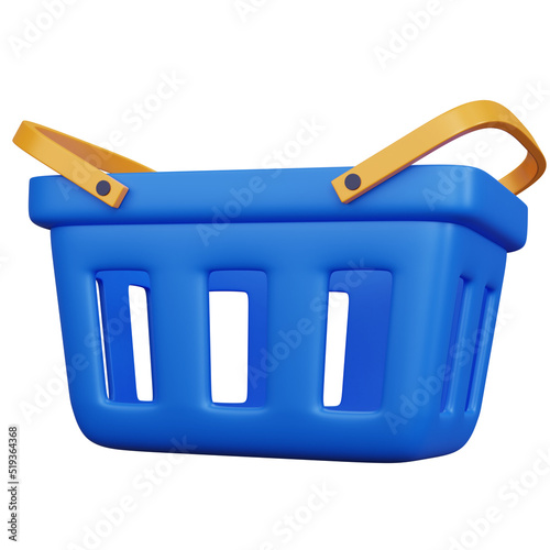 Obraz na plátně 3d rendering shopping cart blue isolated