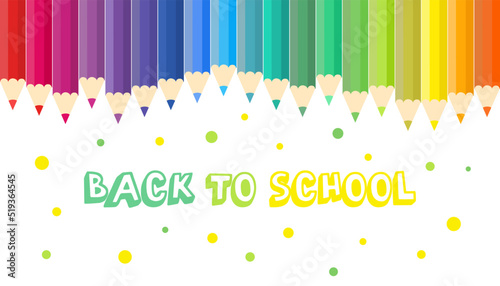 Welcome back to school background with colored pencils concept of drawing and education banner
