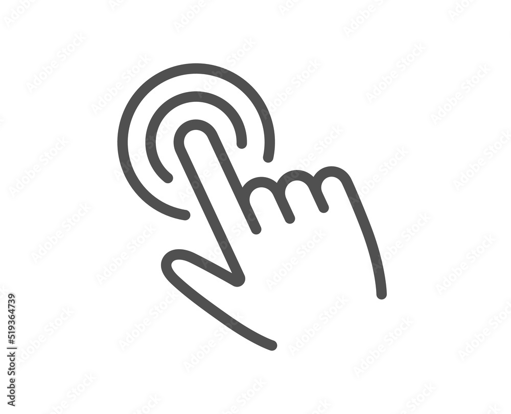 Hand cursor line icon. Click action sign. Finger pointer symbol. Quality design element. Linear style cursor icon. Editable stroke. Vector Hand cursor line icon. Click action sign. Finger pointer symbol. Quality design element. Linear style cursor icon. Editable stroke. Vector