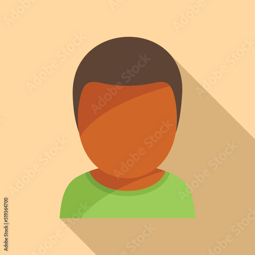 Young boy icon flat vector. Stage man