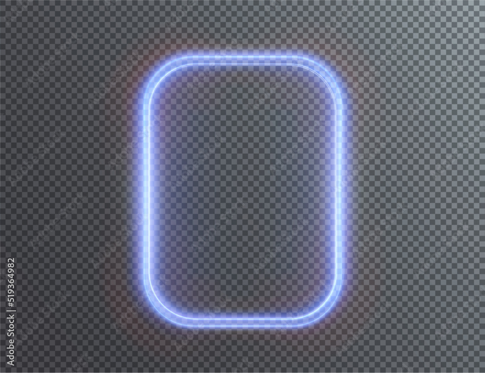 Technological background. Light glass blue frames square, oval, rectangle, circle. HUD PNG