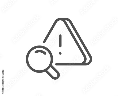 Attention line icon. Important warning sign. Danger warn symbol. Quality design element. Linear style attention icon. Editable stroke. Vector