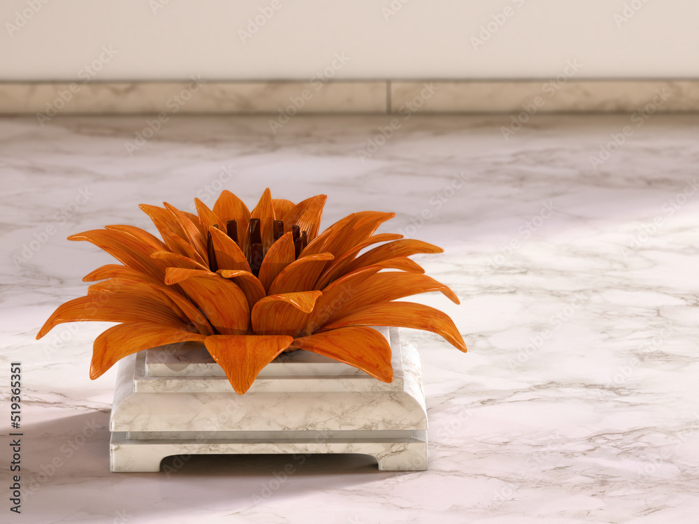 Lotus flower. 3D illustration of the Lotus Flower, a symbol of Buddhism
