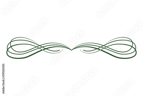 Green text divider, page separators design. Line border, laurel, organic frame with plant. Floral decorative element. Natural flourishes, curve line vector collection isolated on white