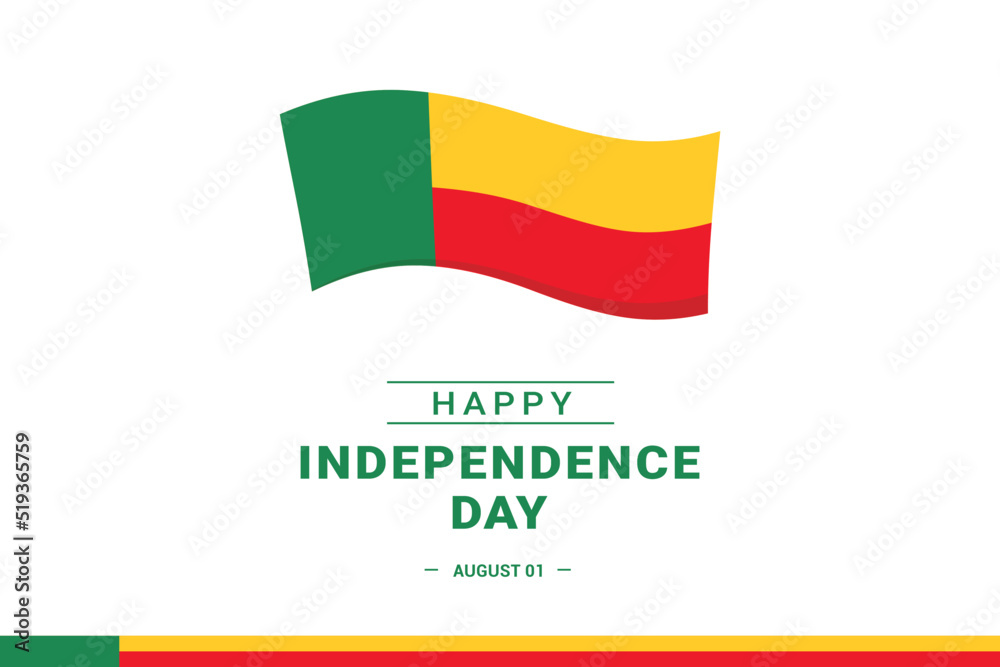 Obraz premium Benin Independence Day. Vector Illustration. The illustration is suitable for banners, flyers, stickers, cards, etc.