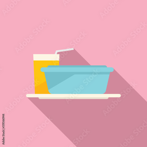 Food meal icon flat vector. Air plane