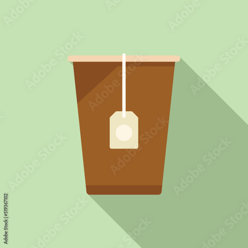 Airline tea cup icon flat vector. Food meal