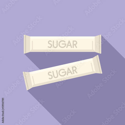 Sugar sticks icon flat vector. Airline food