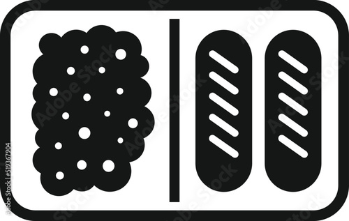 Rice airline food icon simple vector. Air meal