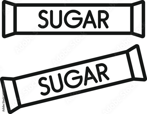 Sugar sticks icon outline vector. Airline food