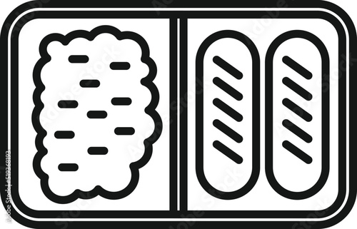 Rice airline food icon outline vector. Air meal