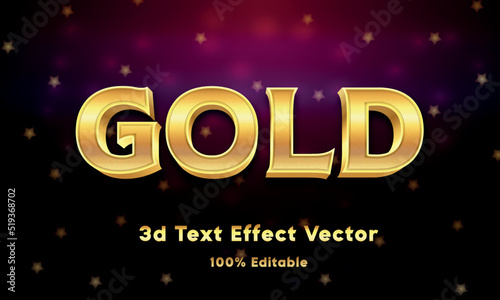 3d text effect gold vector