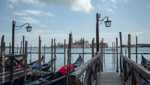 Venetian views with gondola boats