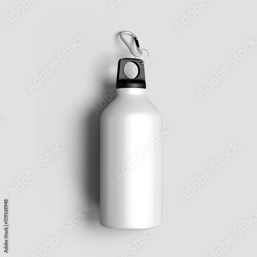 white metallic bottle