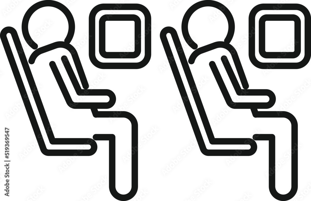 Economy class seat icon outline vector. Airline passenger Economy class seat icon outline vector. Airline passenger