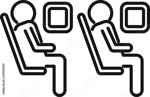 Economy class seat icon outline vector. Airline passenger