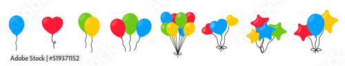 Balloon icon set. party balloon silhouette icon