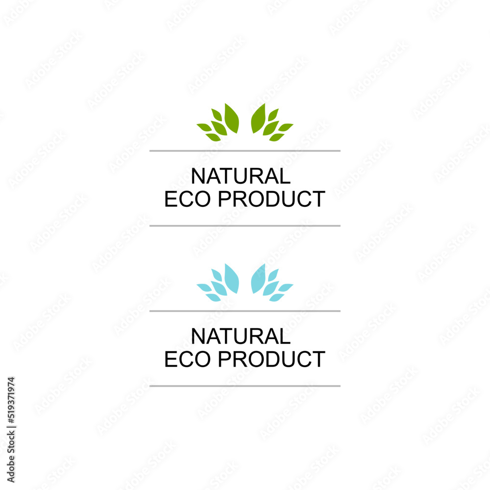 Natural Eco Product Sign, Symbol, Art, Logo isolated on White Natural Eco Product Sign, Symbol, Art, Logo isolated on White