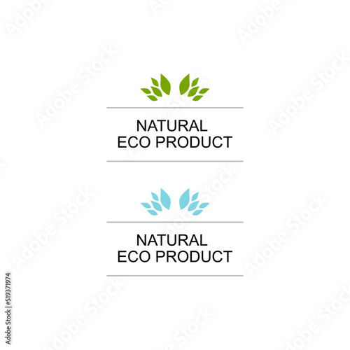 Natural Eco Product Sign, Symbol, Art, Logo isolated on White