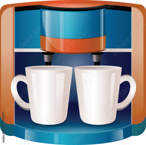 Coffee maker machine icon cartoon vector. Cafe drink