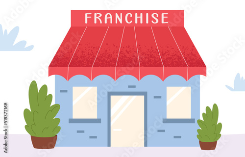 Franchise business concept. Store franchise. Business Investment. Flat graphic vector illustration