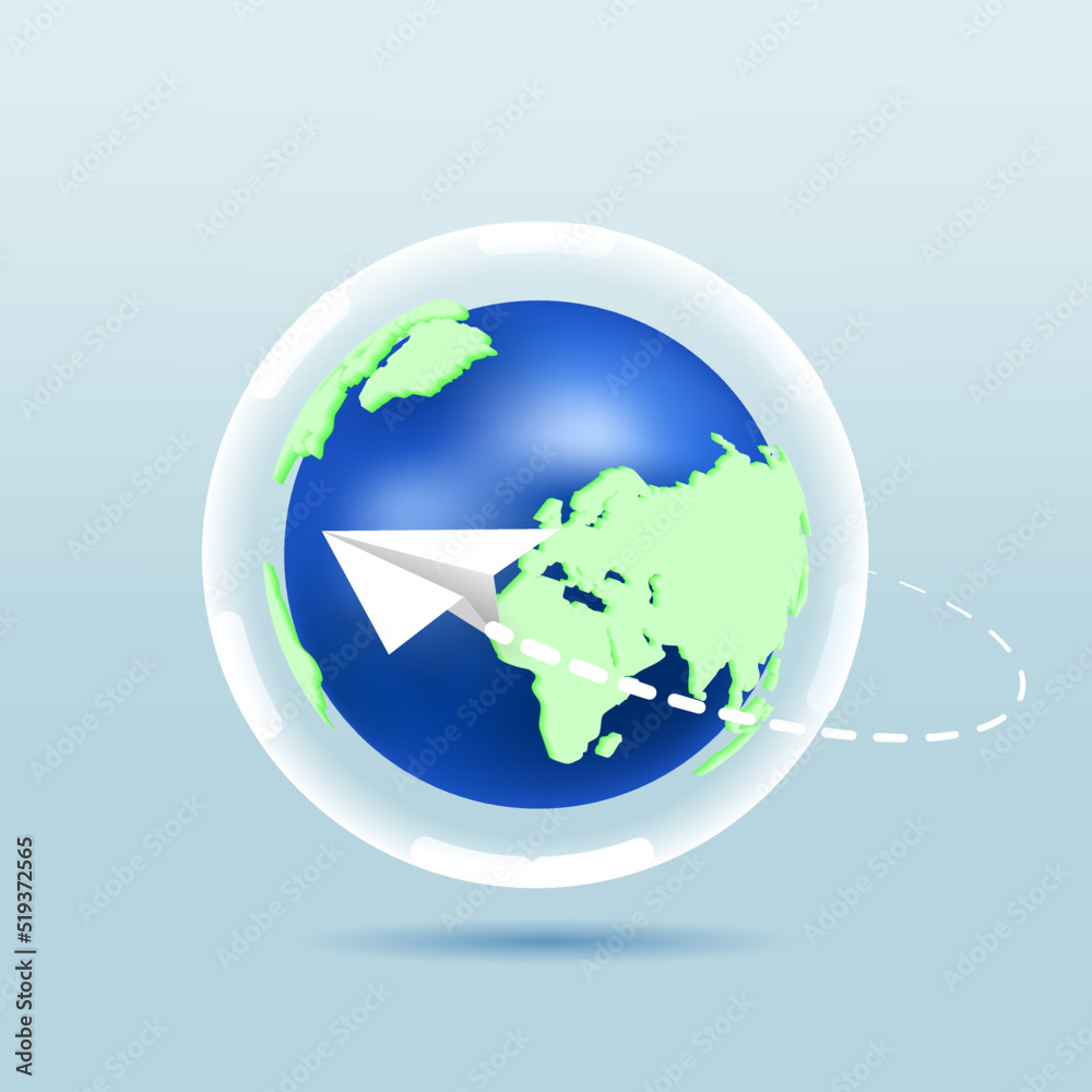 Fototapeta premium World environment day. Earth globe with splashes in watercolor style art.