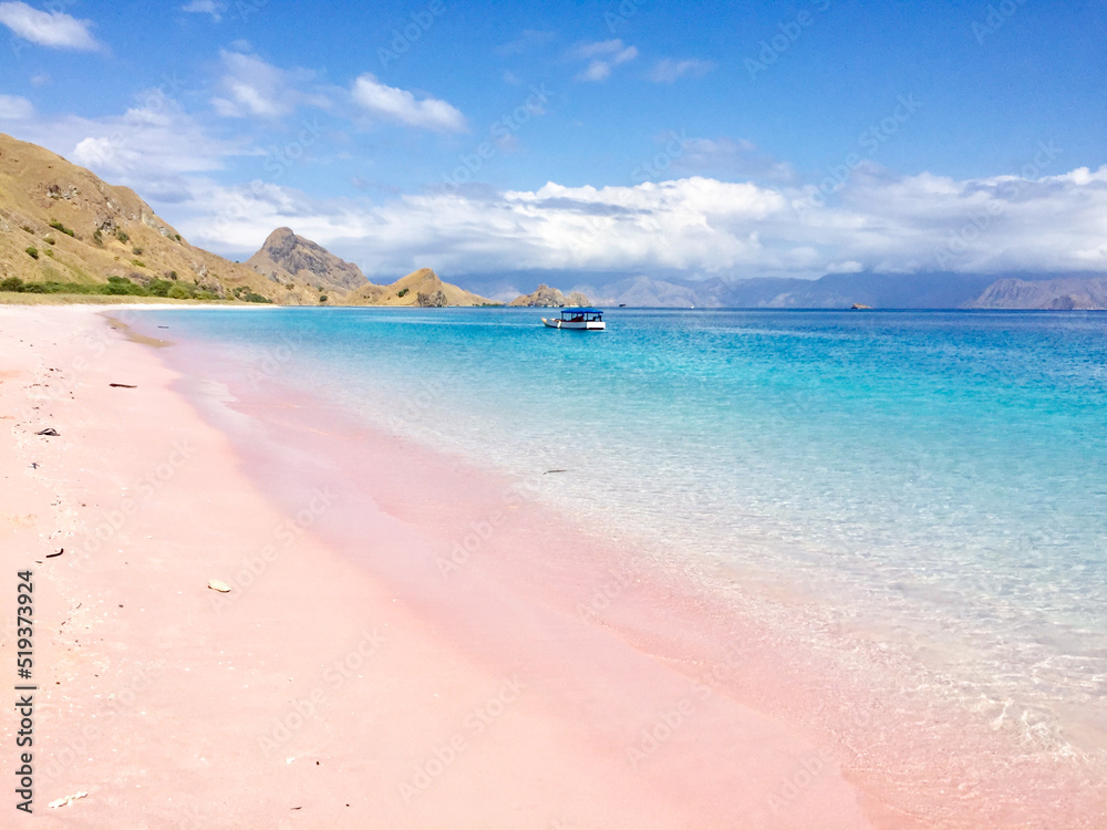 Pink Beach, Padar Island, Komodo Flores, Indonesia.