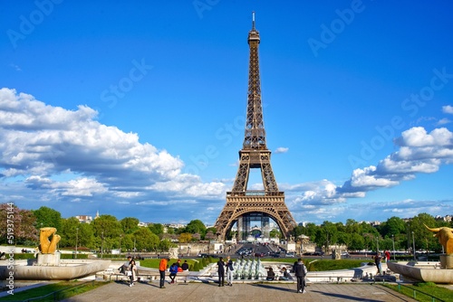 Billede på lærred panorama of the Eiffel Tower, Paris, France