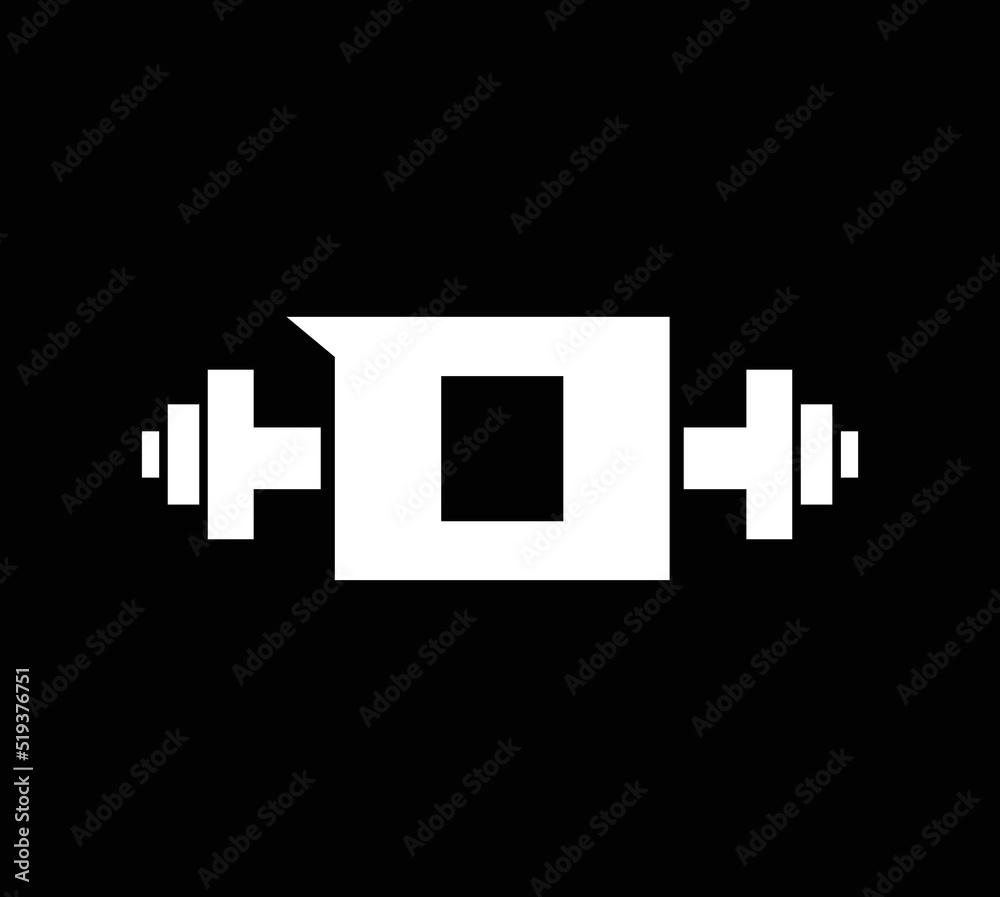 Letter O Logo With barbell. Fitness Gym logo Letter O Logo With barbell. Fitness Gym logo