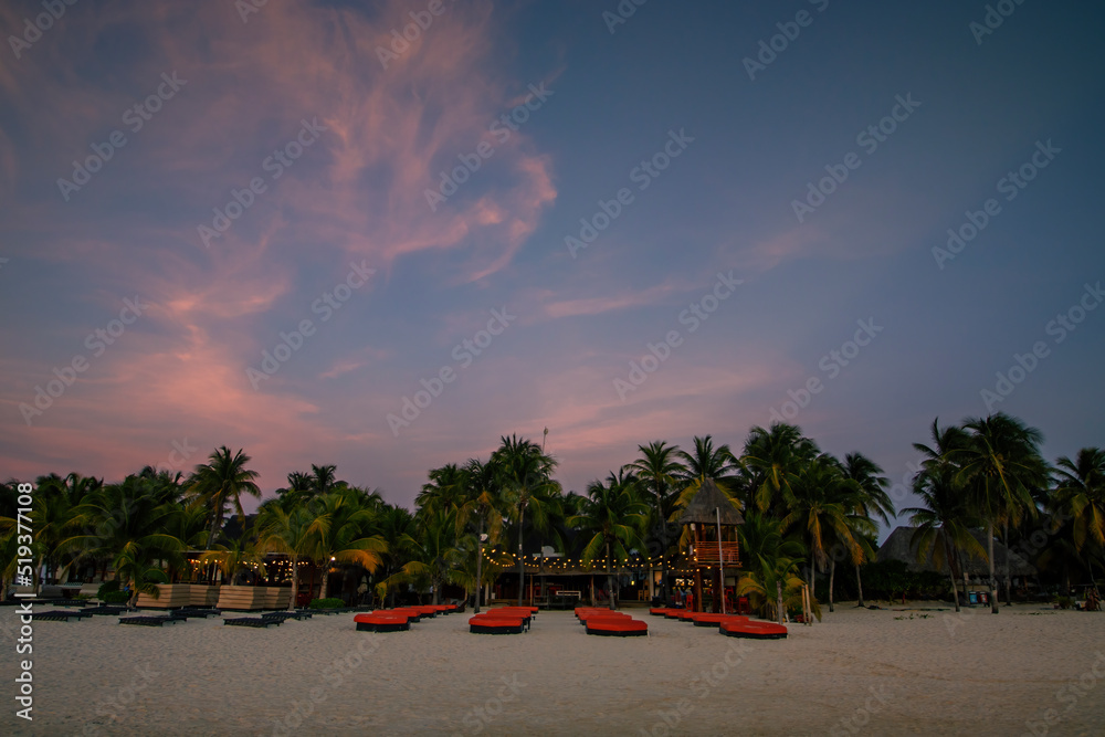 Sunrise over Playa Norte on Isla Mujeres near Cancun in Mexico