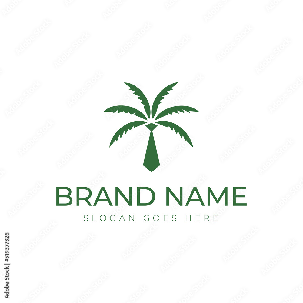 Corporate Logo Design Made of Tie and Palm Tree