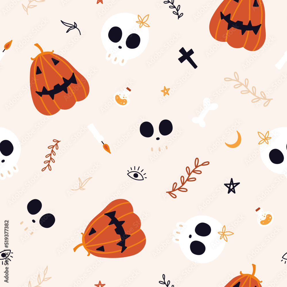 cute seamless halloween pattern vector illustration for fabric, clothing, gift wrapping, wrapping cute seamless halloween pattern vector illustration for fabric, clothing, gift wrapping, wrapping