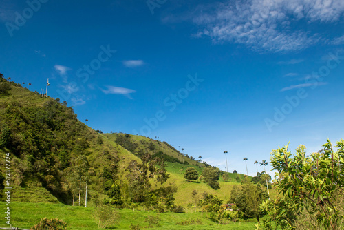 landscape with blue sky and clouds