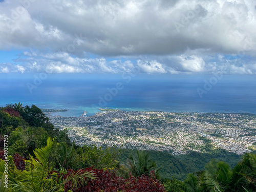 puerto plata dominican republic city and ocean view from the top of the mountain