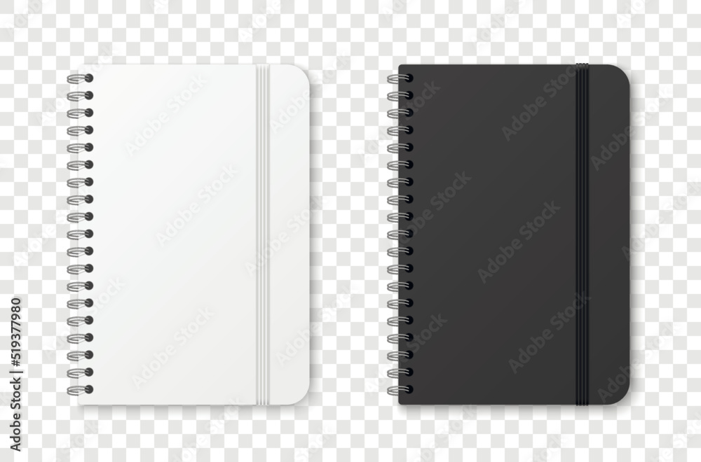 Mockup blank closed notebook elastic band. Template spiral copybook or organizer. Mockup blank closed notebook elastic band. Template spiral copybook or organizer.
